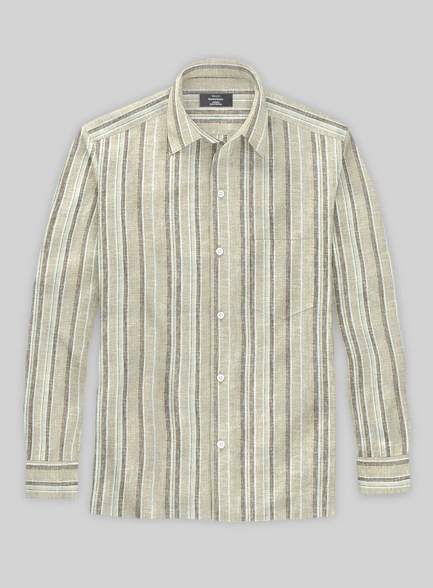 Aleno Stripe Linen Shirt - Image 2