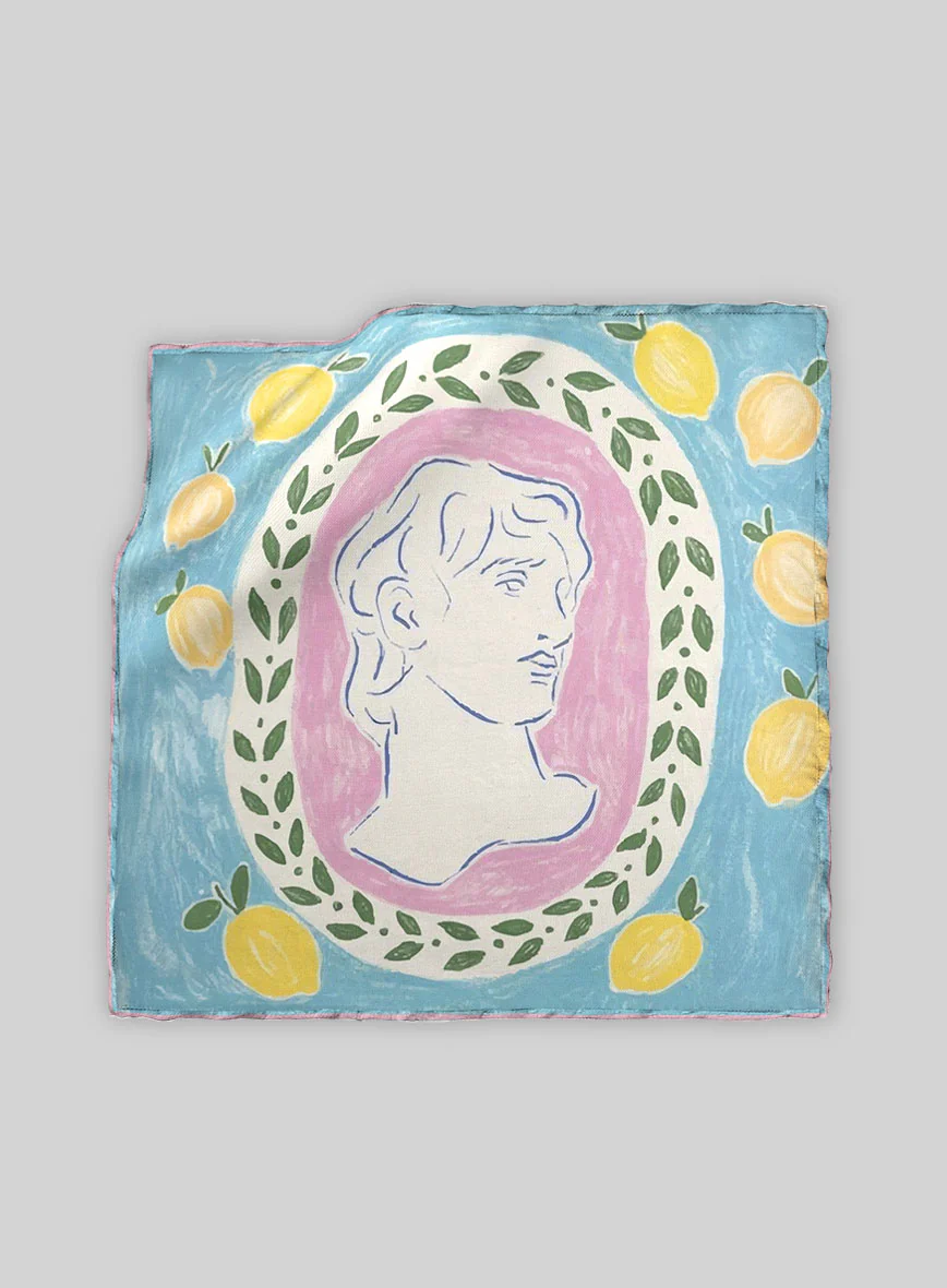 Amalfi Portrait Silk Pocket Square