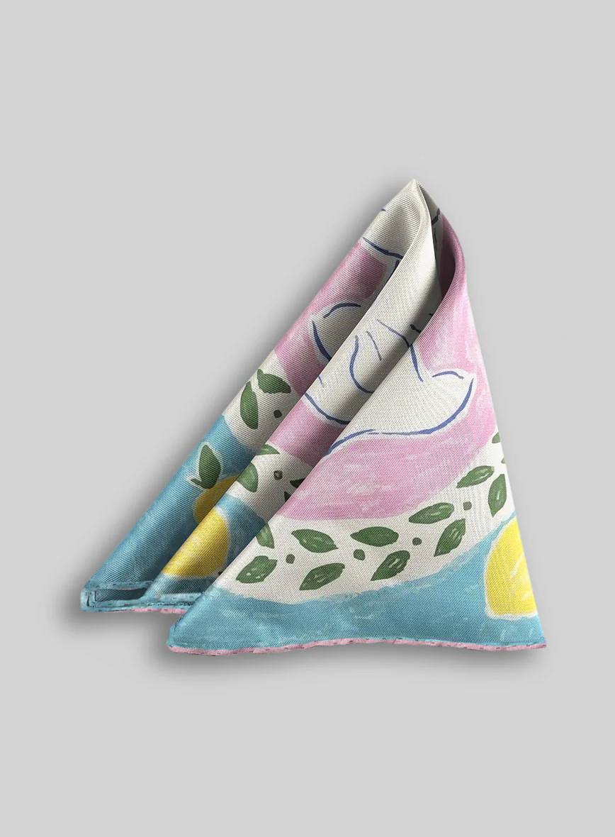 Amalfi Portrait Silk Pocket Square - Image 2