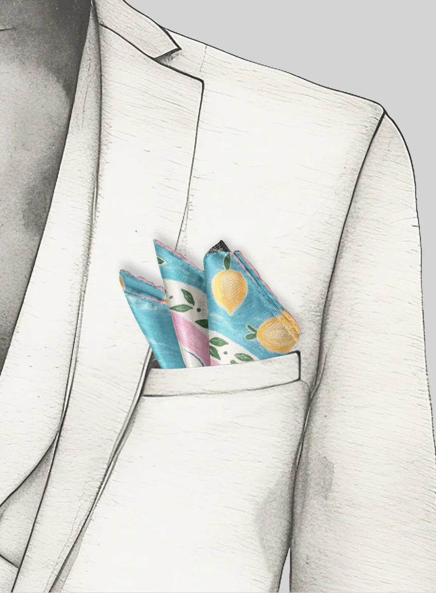 Amalfi Portrait Silk Pocket Square - Image 4