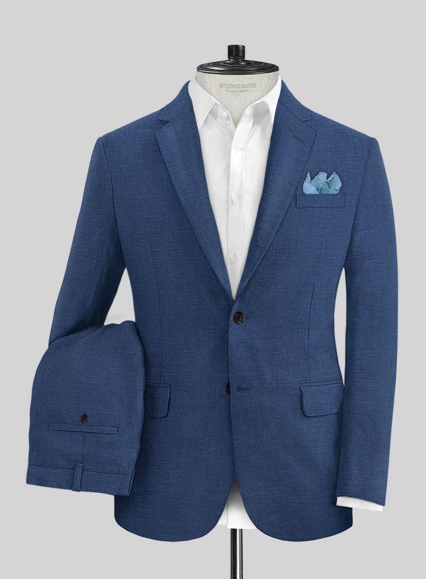 Azure Blue Linen Suit - Image 2