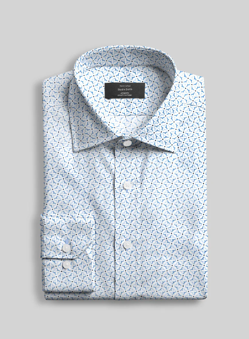 Azure Zenith Feather Cotton Shirt - Image 2