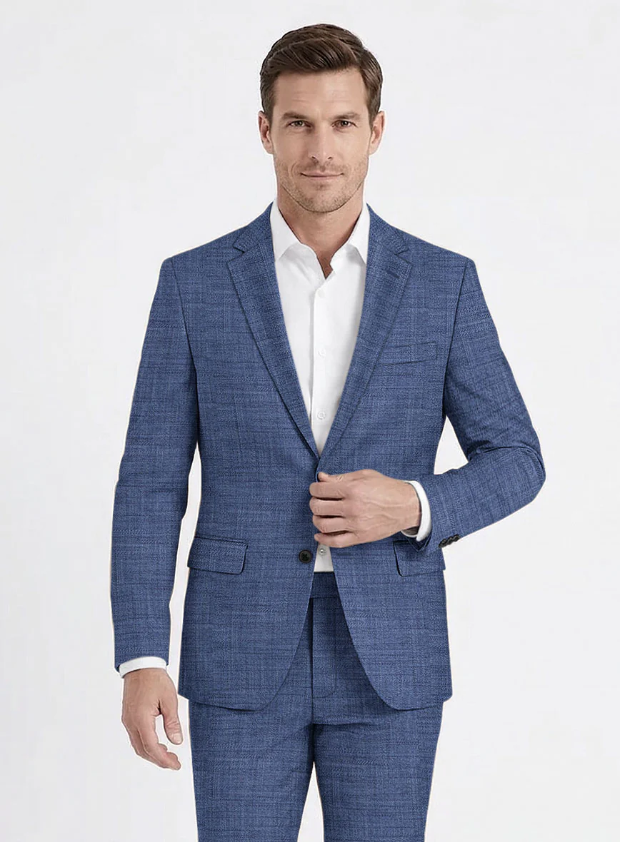 Bamboo Wool Cobalt Blue Suit - Image 3