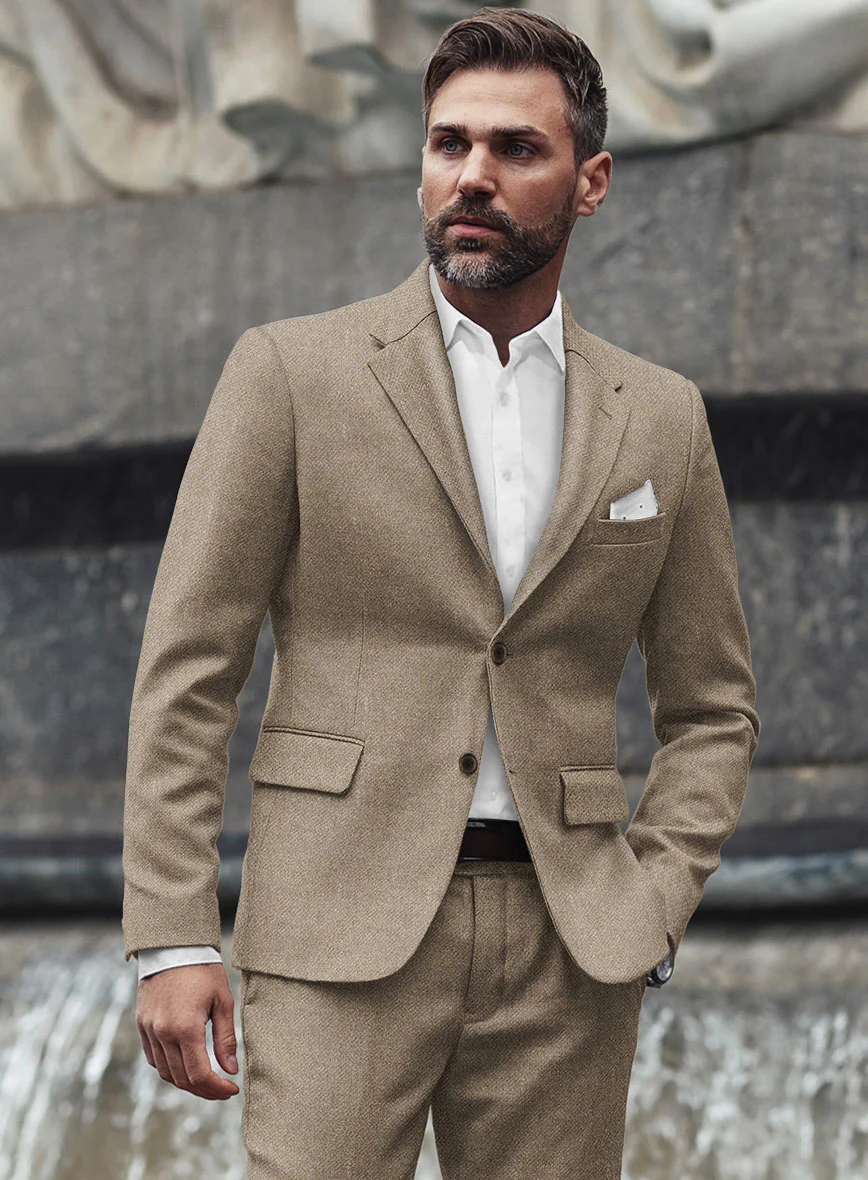 Bark Brown Heavy Tweed Jacket - Image 2