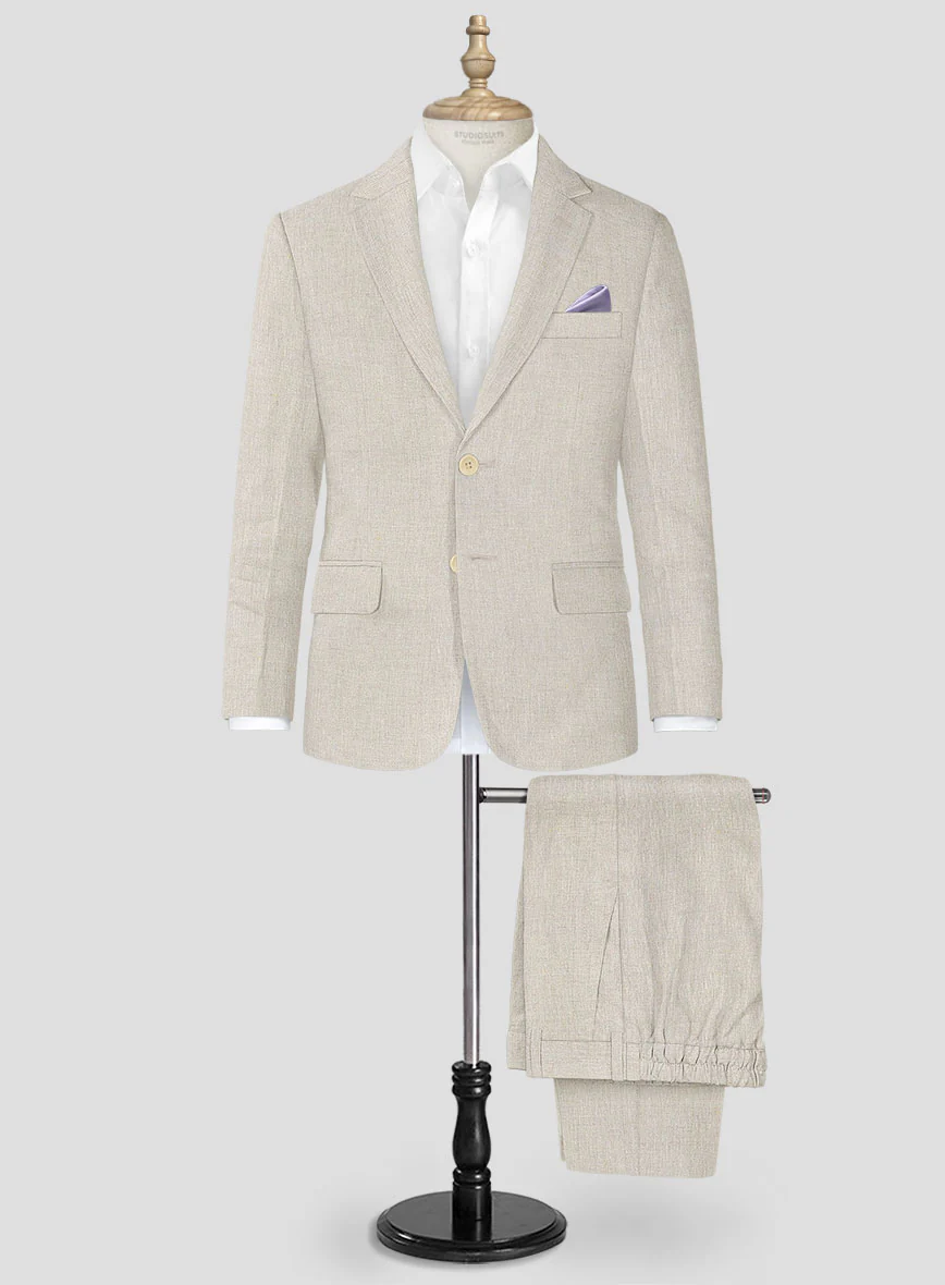Barn Beige Linen Boys Suit