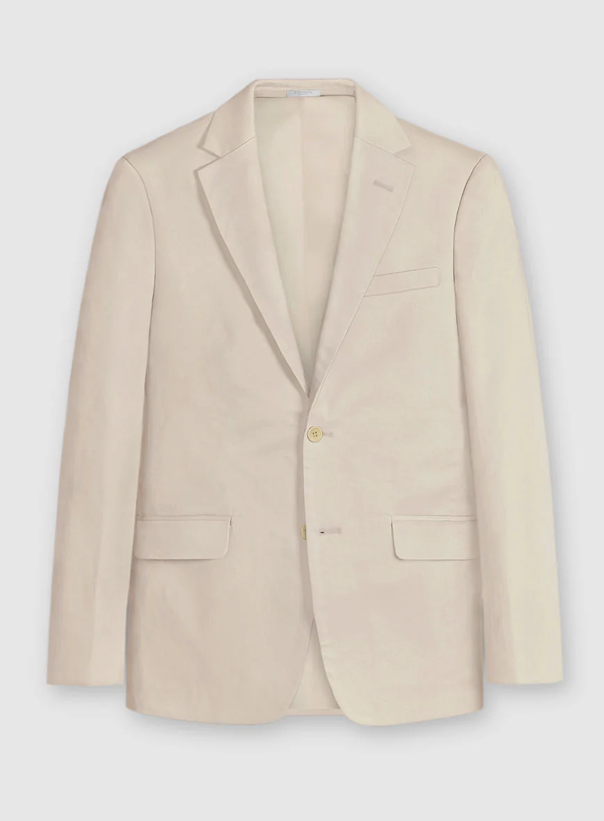 Beige Cotton Power Stretch Chino Jacket