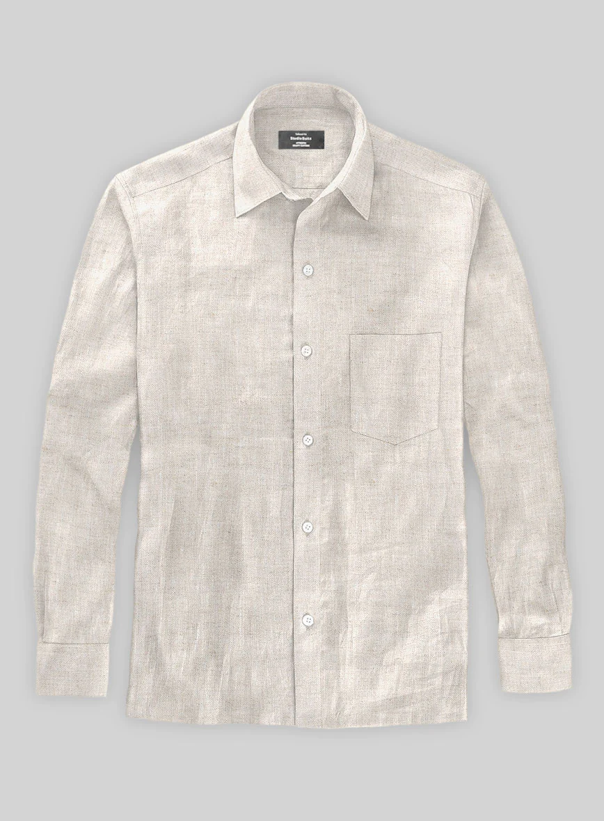Beige Linen Shirt - Image 2