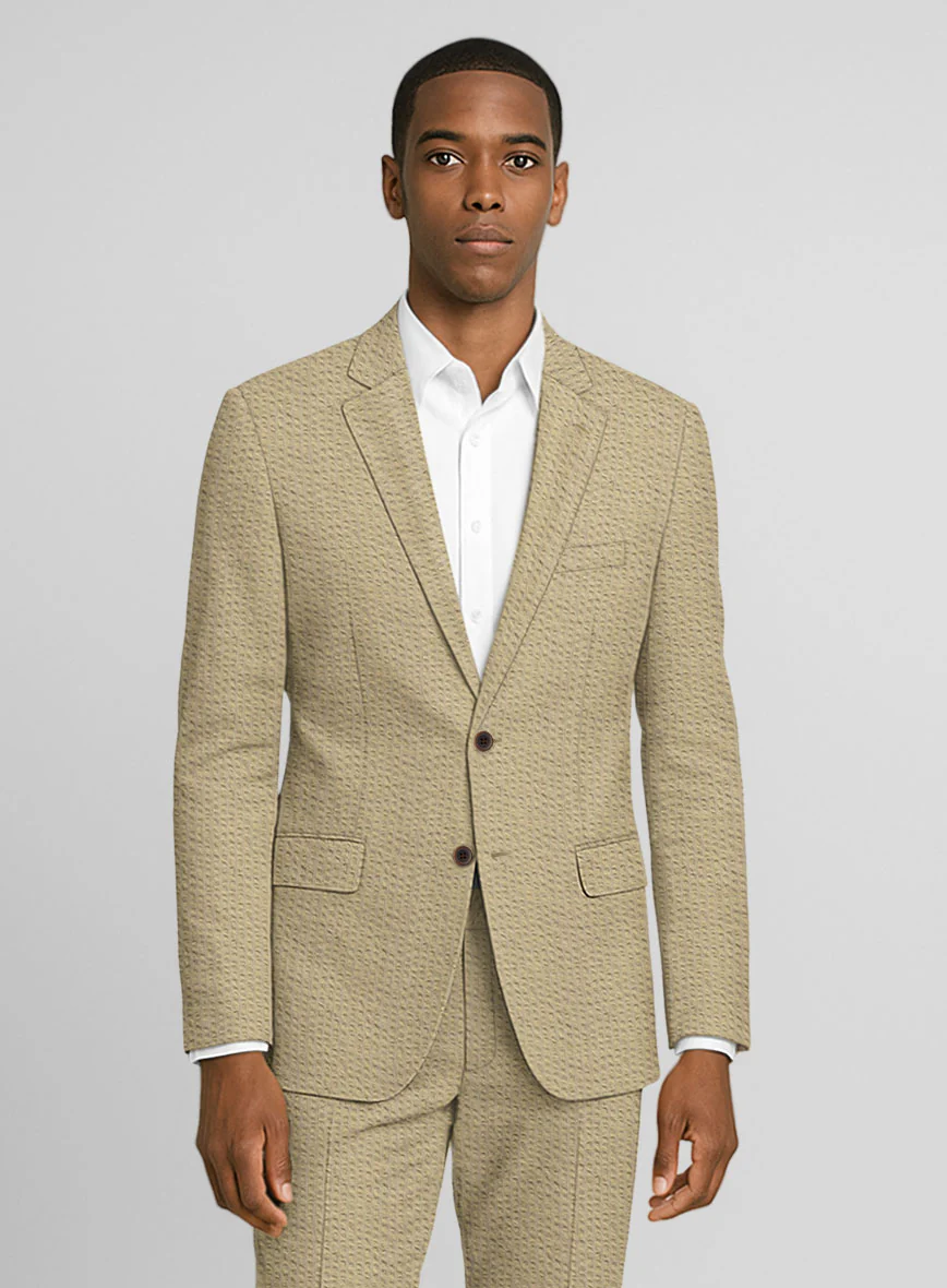 Beige Seersucker Suit - Image 3