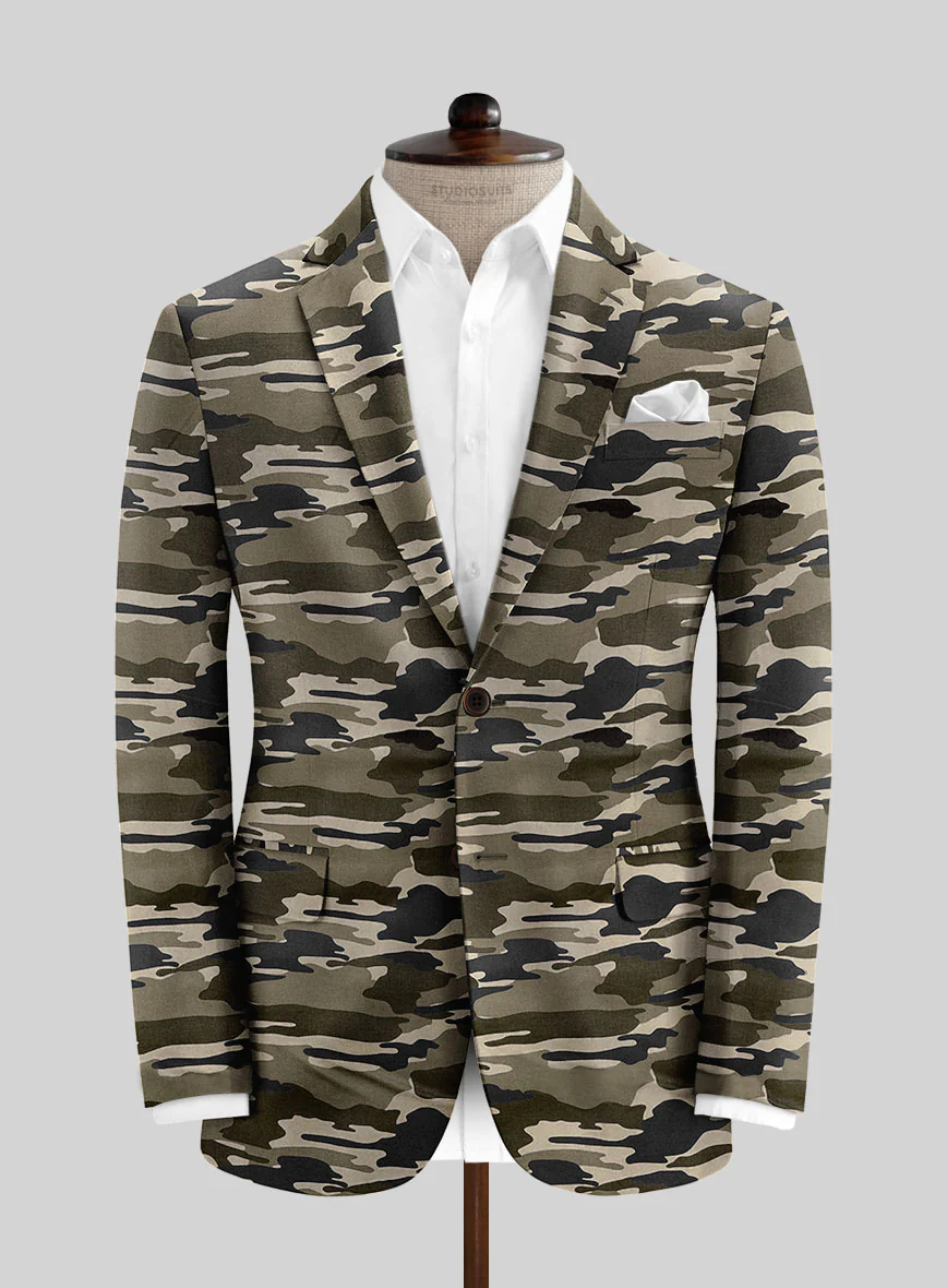 Beige Stretch Camo Suit - Image 3