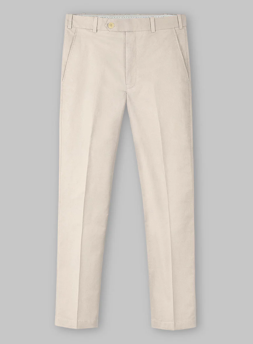 Beige Stretch Chino Pants