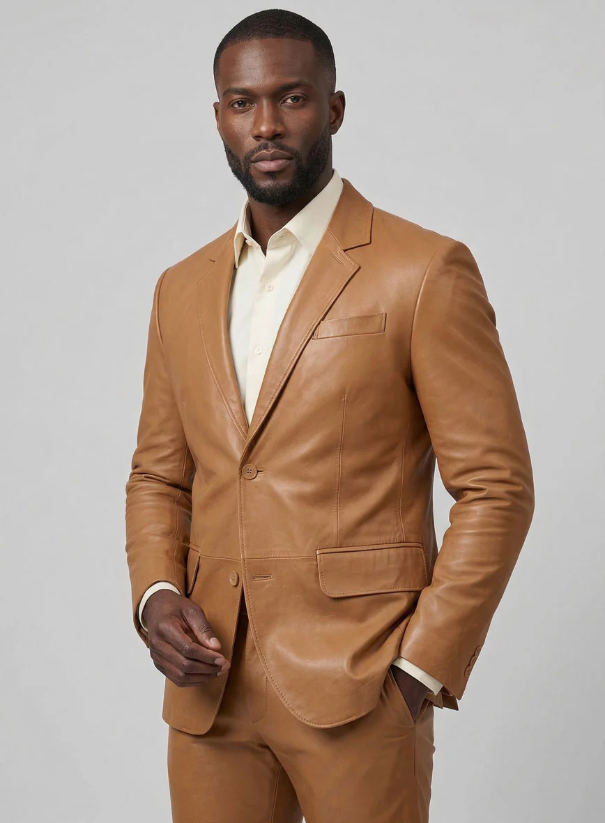 Bella Brown Leather Suit - Image 5