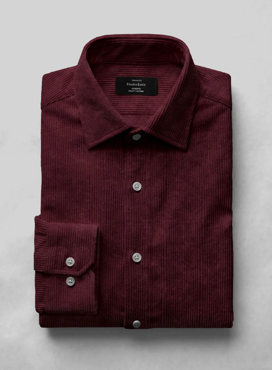 Berry Wine Corduroy Shirt - Image 2