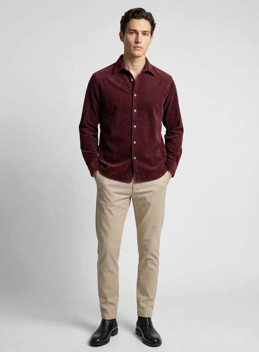 Berry Wine Corduroy Shirt - Image 4