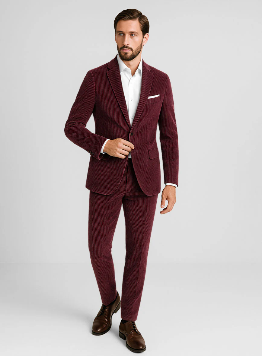 Berry Wine Corduroy Suit