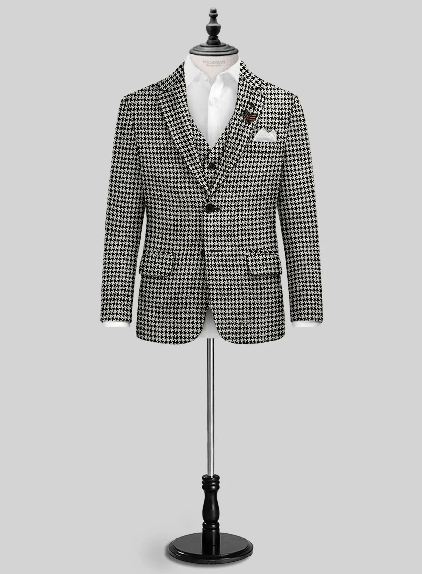 Big Houndstooth BW Tweed Boys Suit - Image 2
