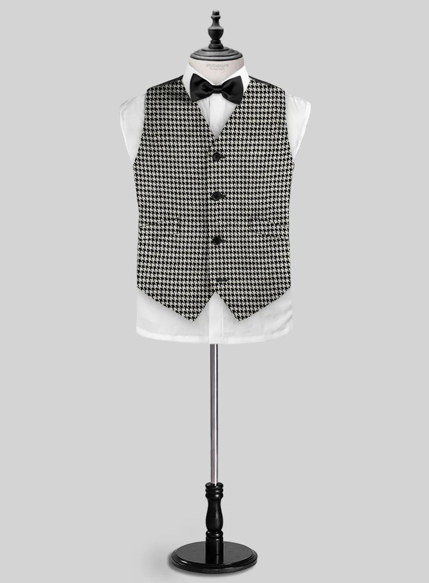 Big Houndstooth BW Tweed Boys Suit - Image 3