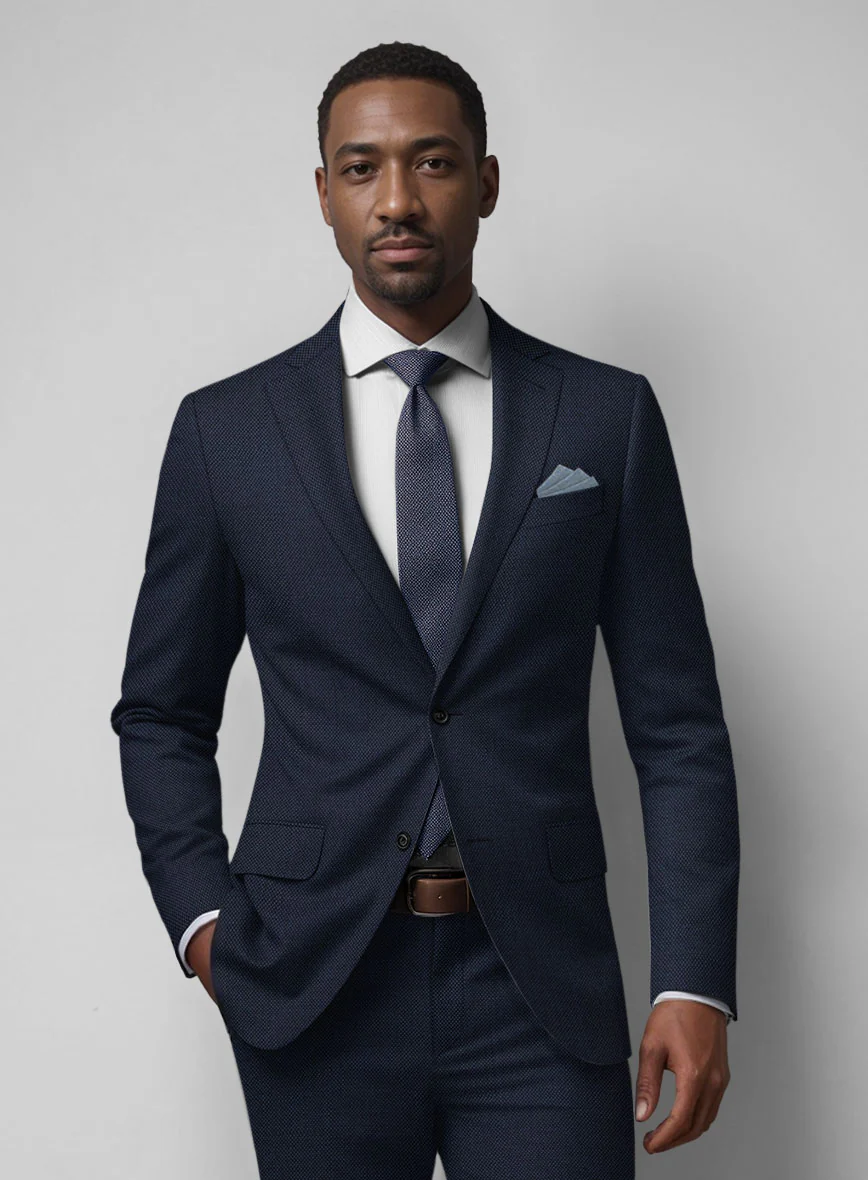 Birdseye Wool Blue Jacket - Image 2