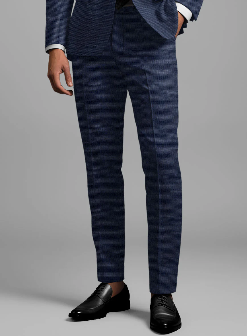 Birdseye Wool Royal Blue Pants - Image 2