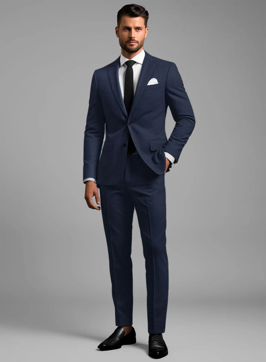 Birdseye Wool Royal Blue Suit - Image 2