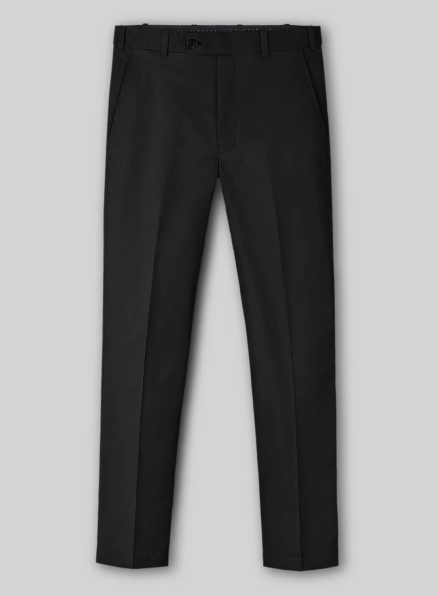 Black Cotton Power Stretch Chino Pants