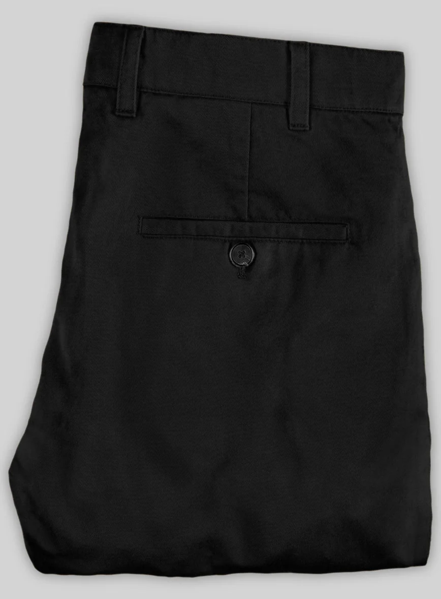 Washed Black Feather Cotton Canvas Stretch Chino Pants - Image 3