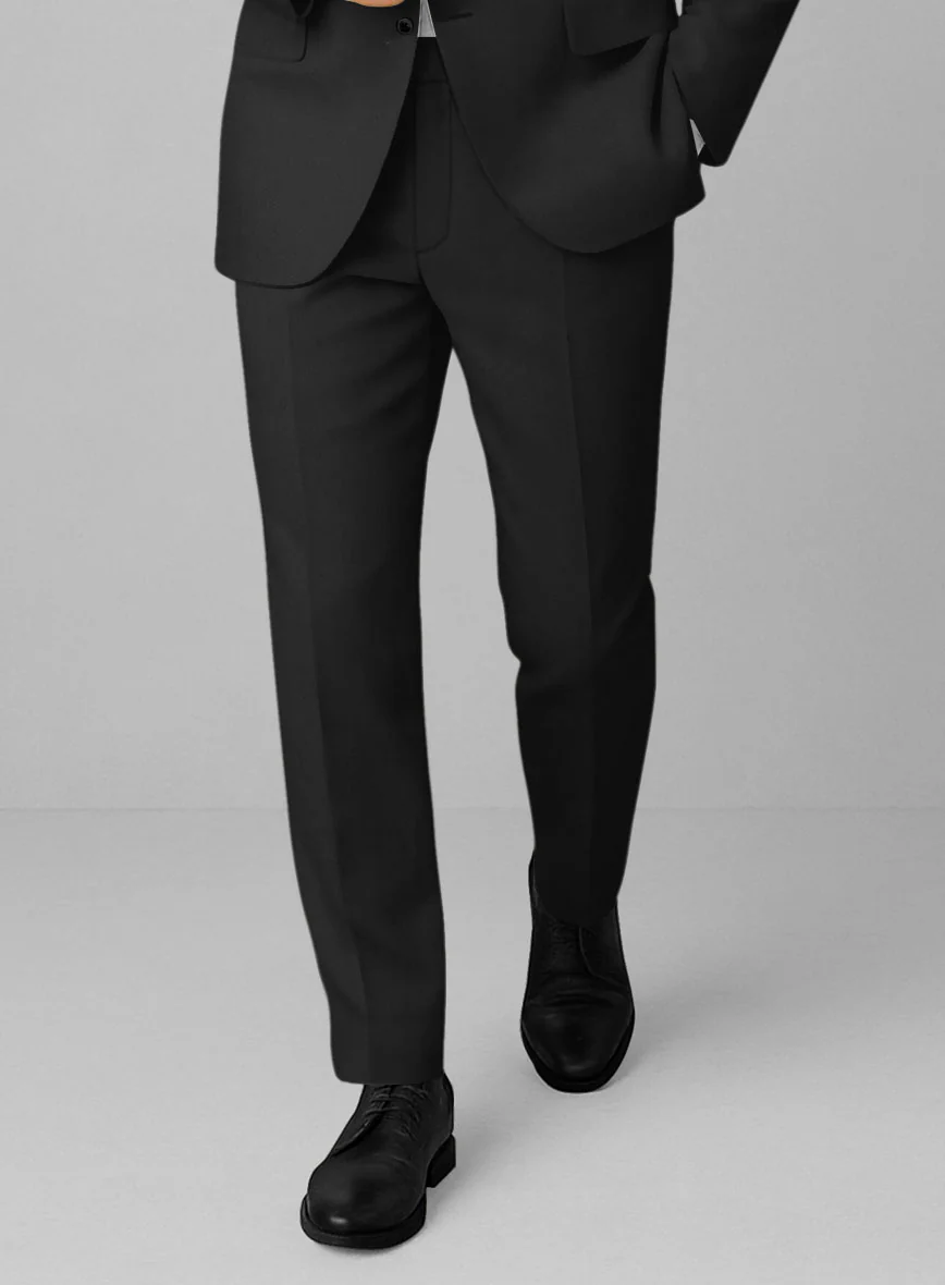 Black Feather Cotton Canvas Stretch Pants - Image 2