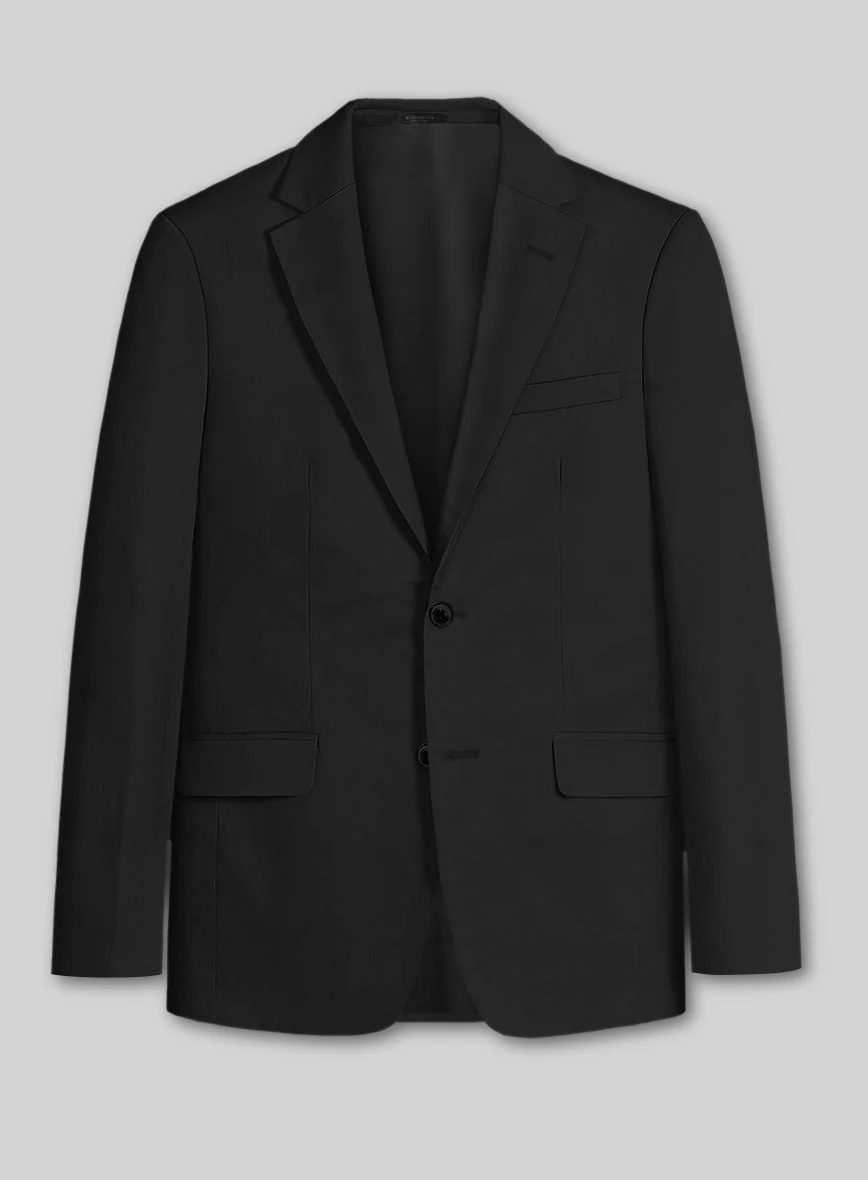 Black Feather Cotton Canvas Stretch Suit - Image 3