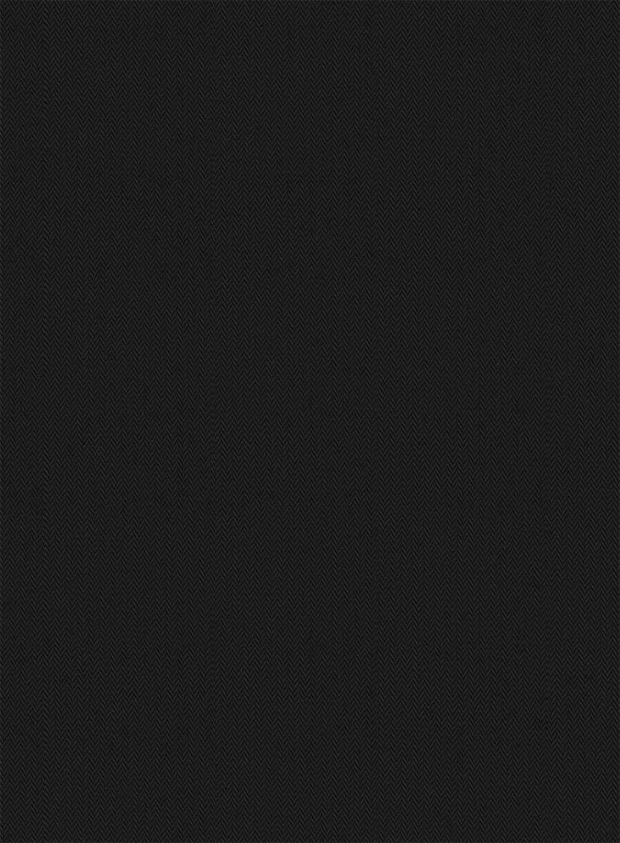 Black Herringbone Cotton Shirt - Image 5