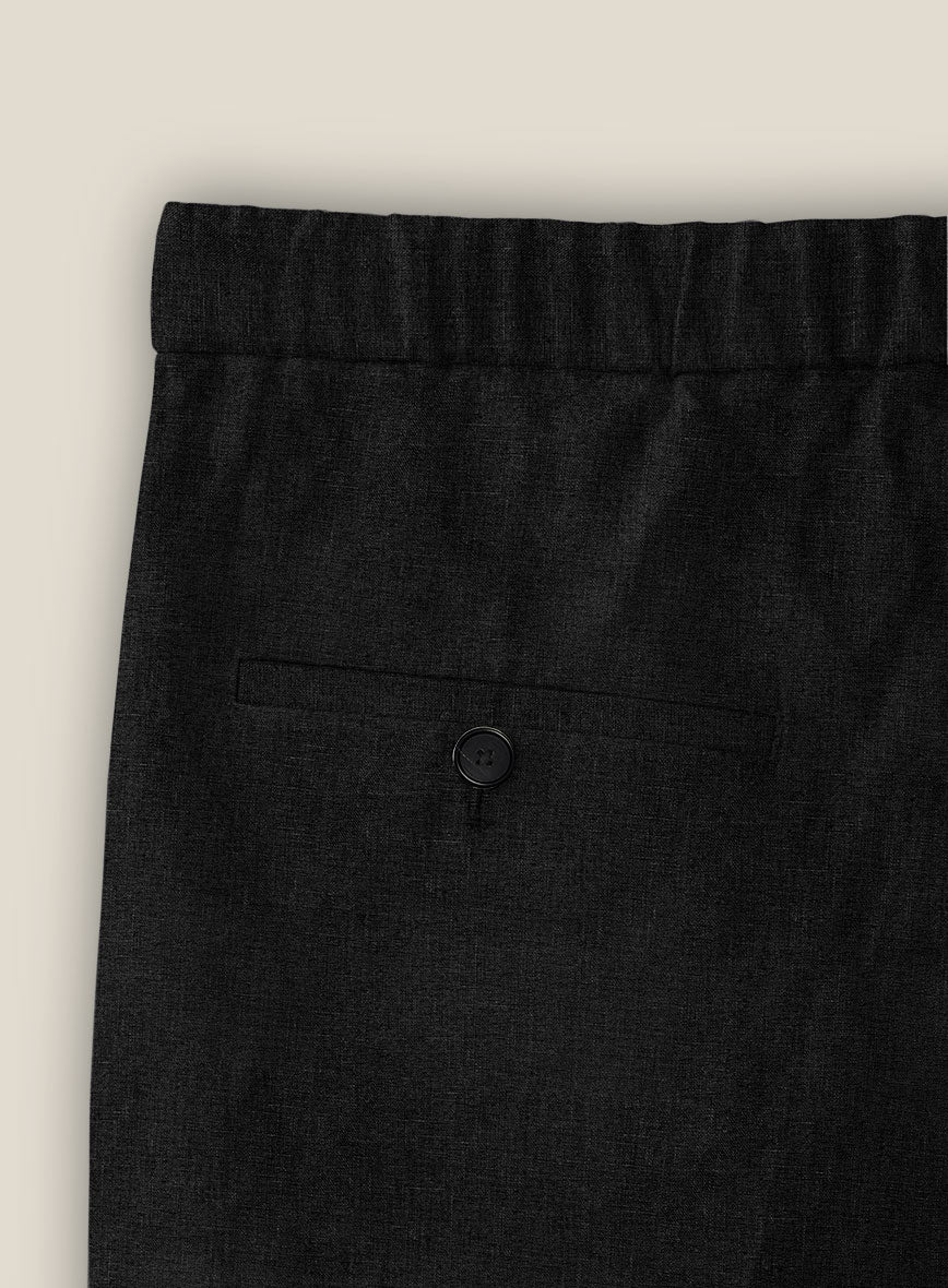 Black Linen Shorts - Image 3