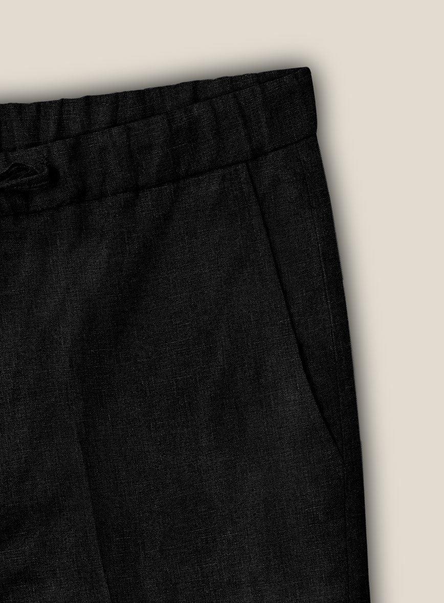 Black Linen Shorts - Image 5