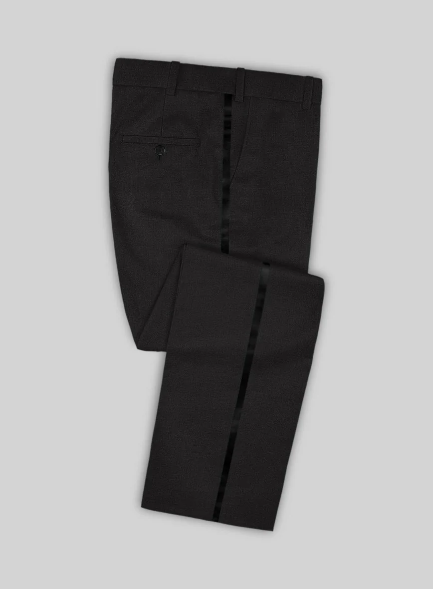 Black Merino Wool Tuxedo Suit - Image 6