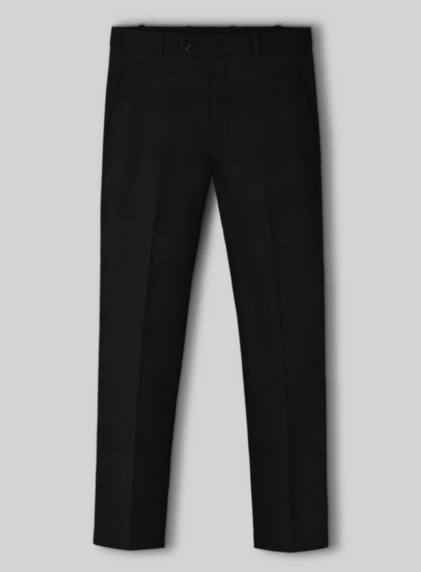 Black Napoli Stretch Light Weight Cotton Pants
