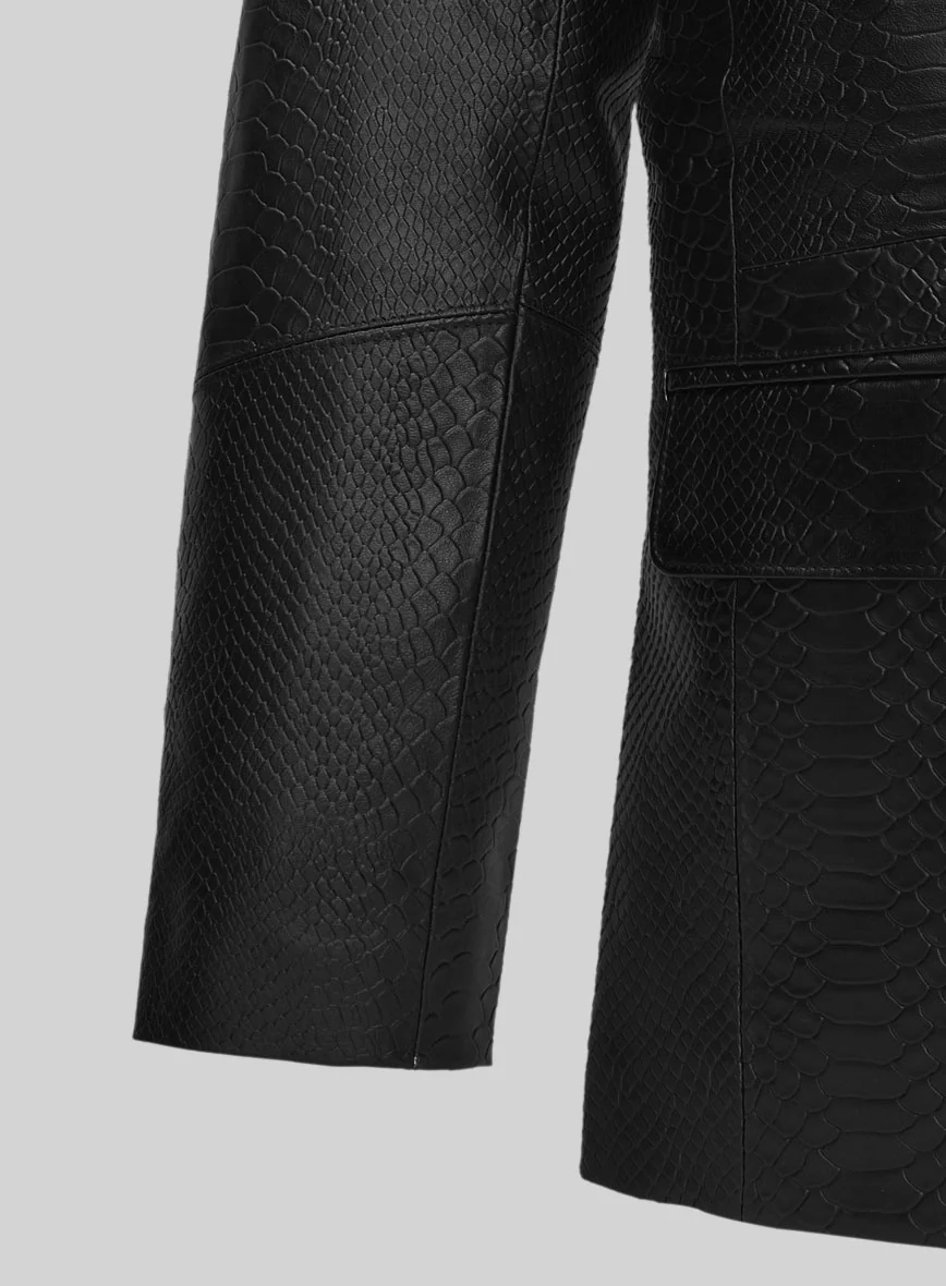 Black Python Catwalk Leather Blazer # 2 - Image 7