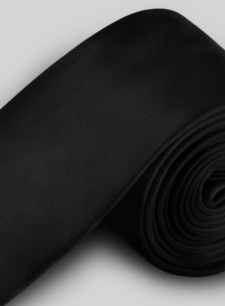 Black Satin Tie - Image 3