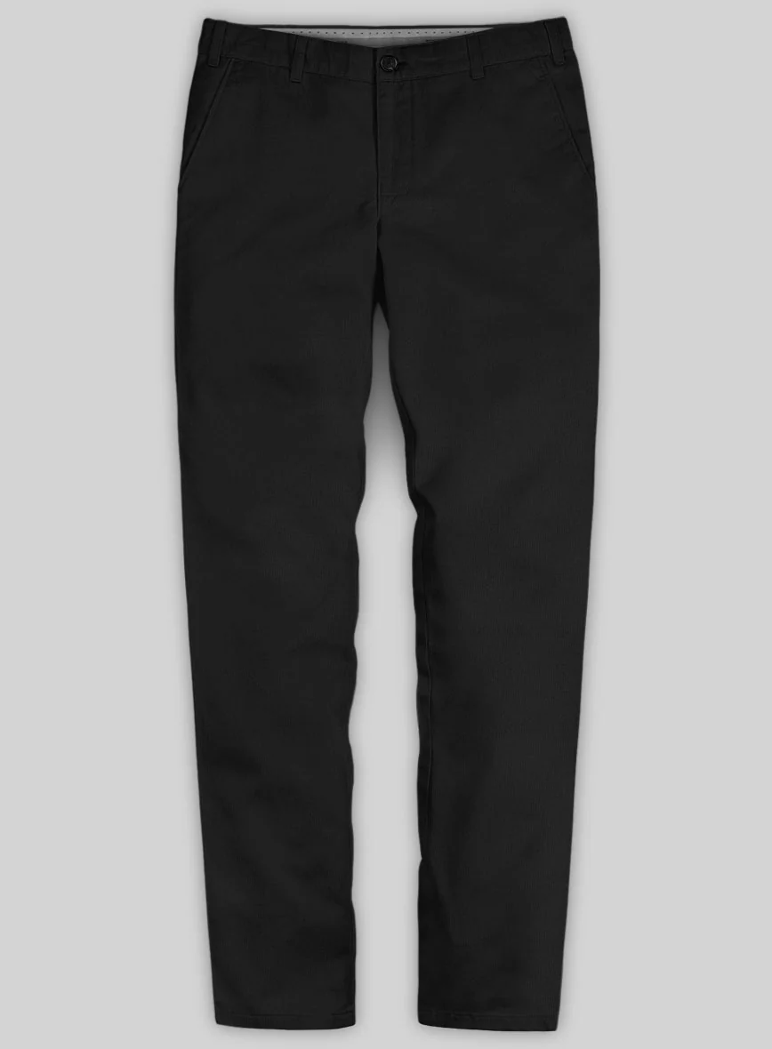 Washed Black Stretch Chino Pants