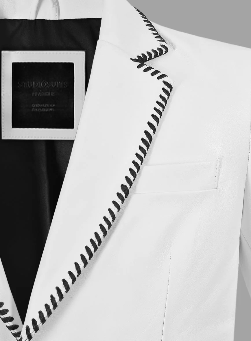 Black Striped White Medieval Blazer - Image 3