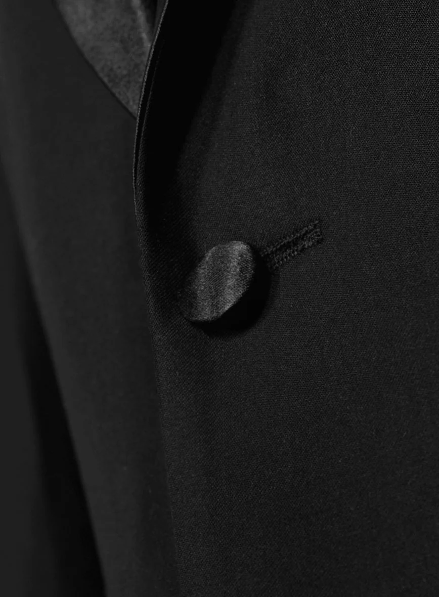 Black Wool Tuxedo Jacket - Image 3