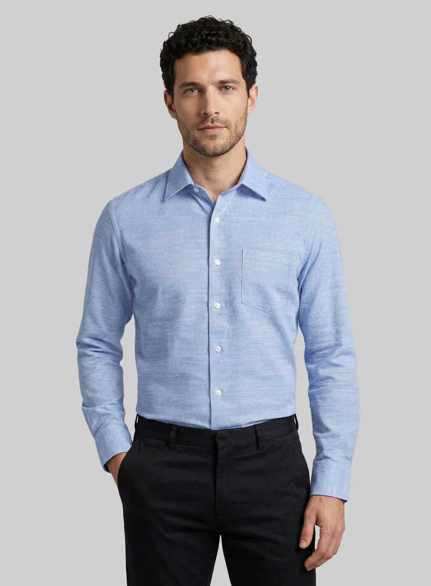 Blue Crest Dobby Cotton Shirt