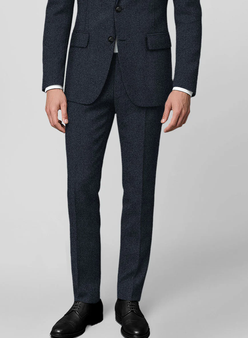 Blue Heavy Tweed Pants