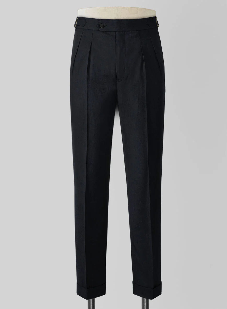 Blue Merino Wool Highland Trousers