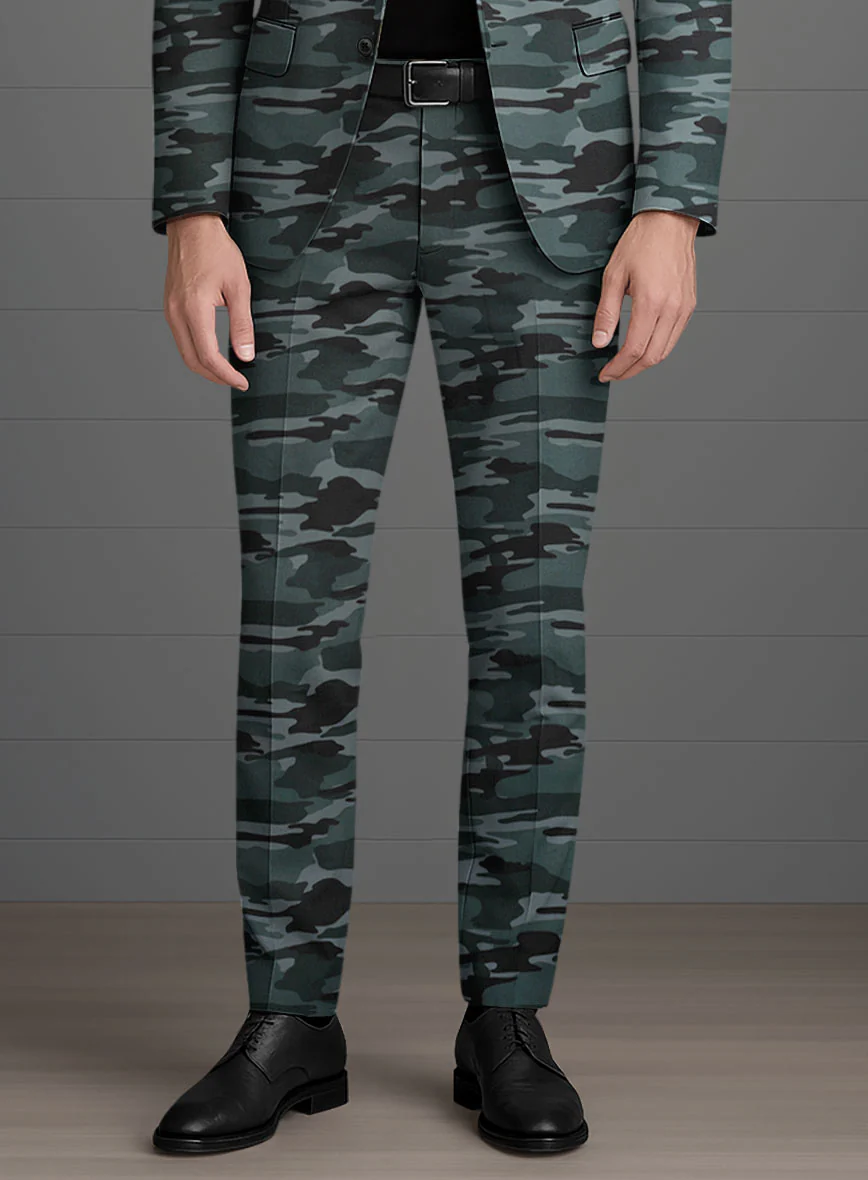 Blue Stretch Camo Pants