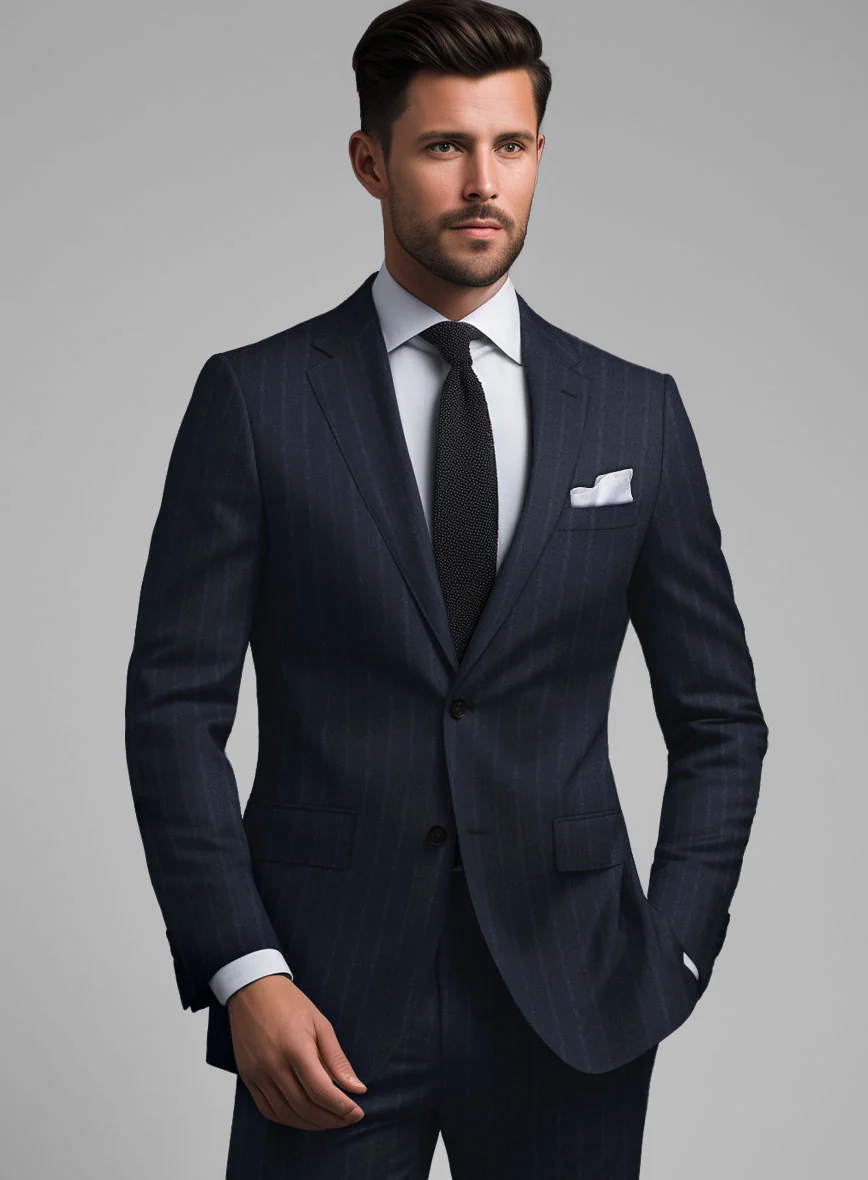 Blue Stripe Cashmere Jacket - Image 2