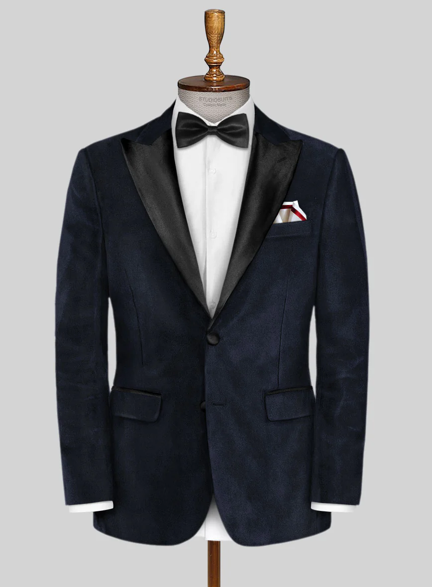 Blue Velvet Tuxedo Suit - Image 3
