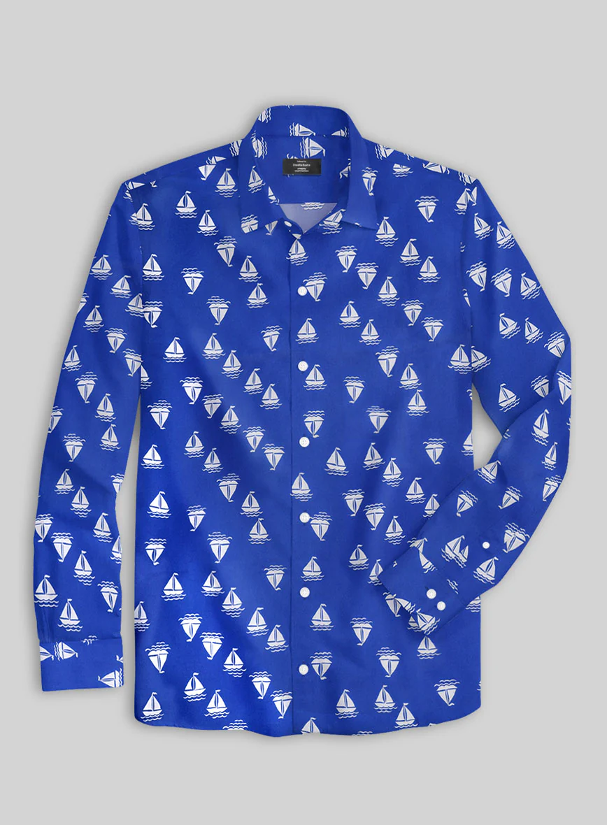 Blue Voyage Cotton Shirt - Image 3