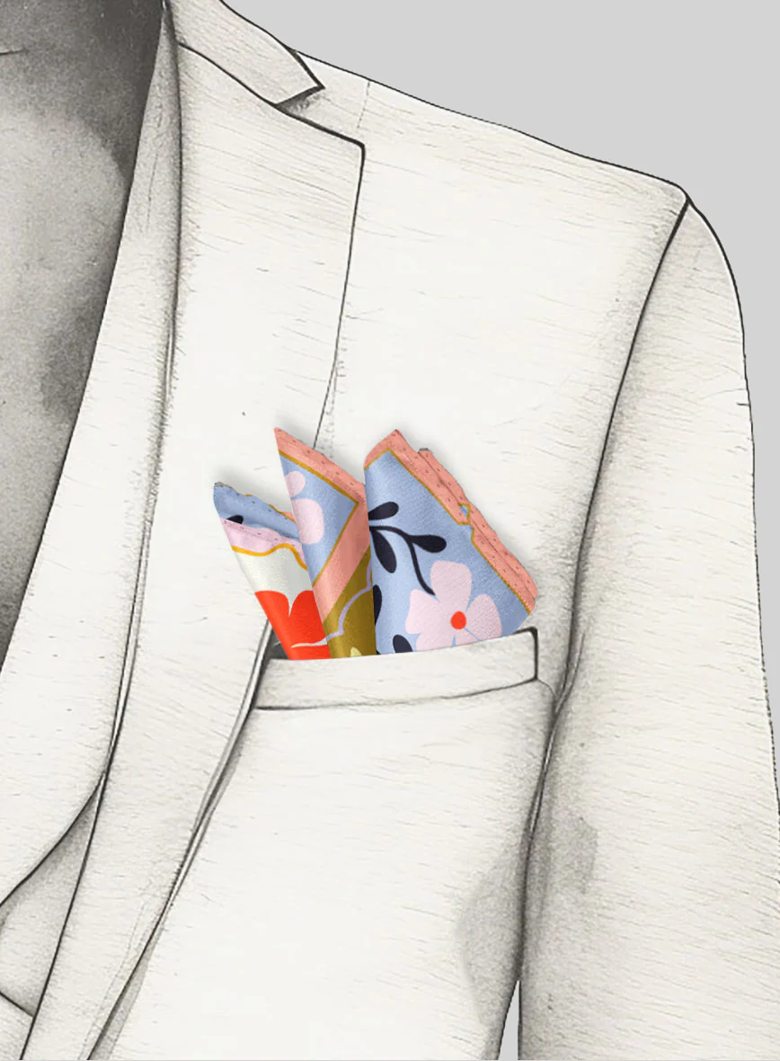 Botanical Tiles Silk Pocket Square - Image 4