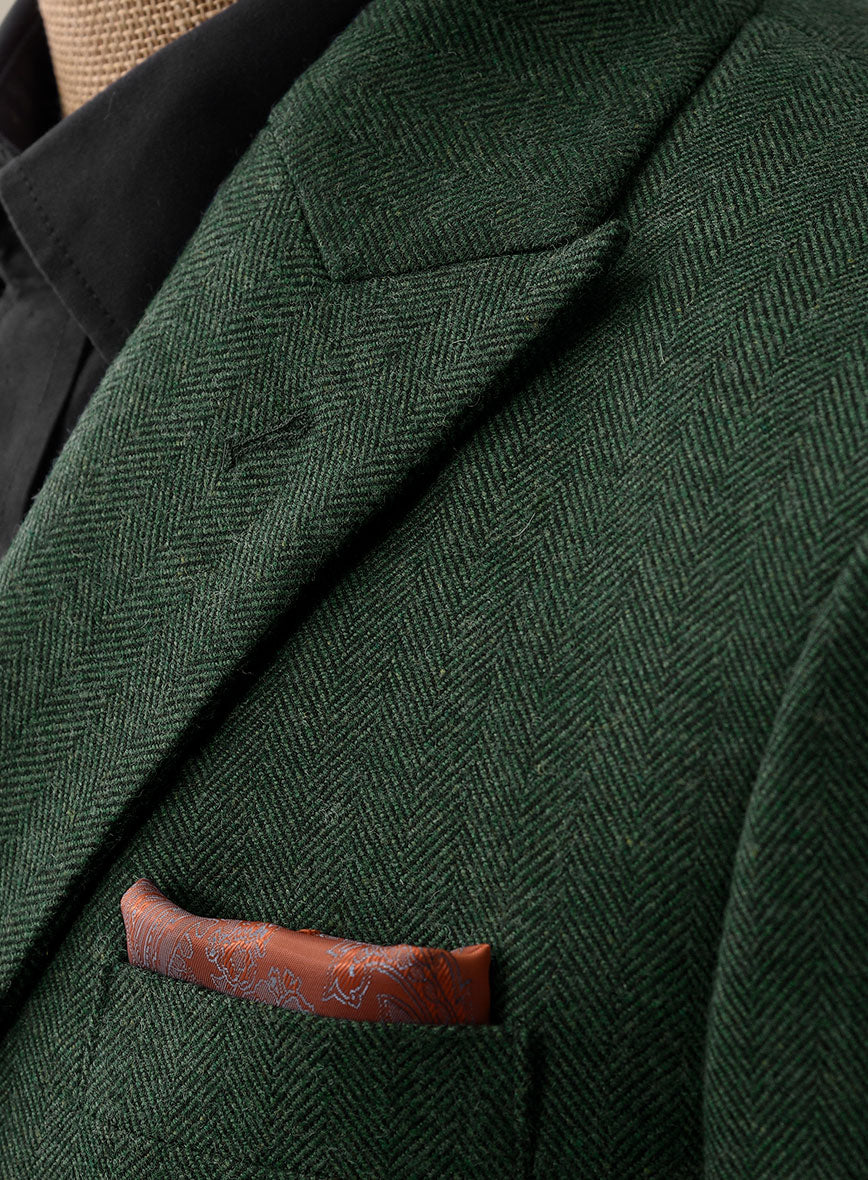 Bottle Green Herringbone Tweed 3 Piece Suit - Image 3
