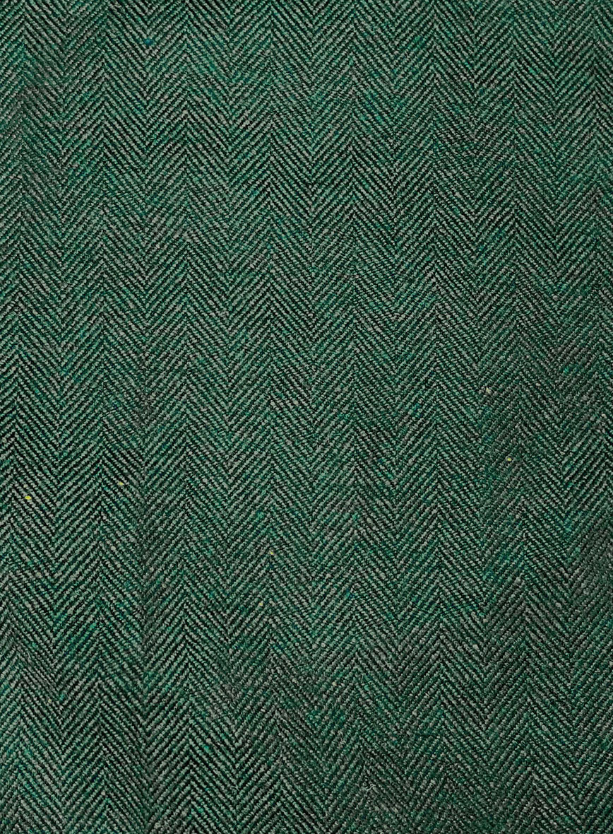 Bottle Green Herringbone Tweed Newsboy Cap - Image 4