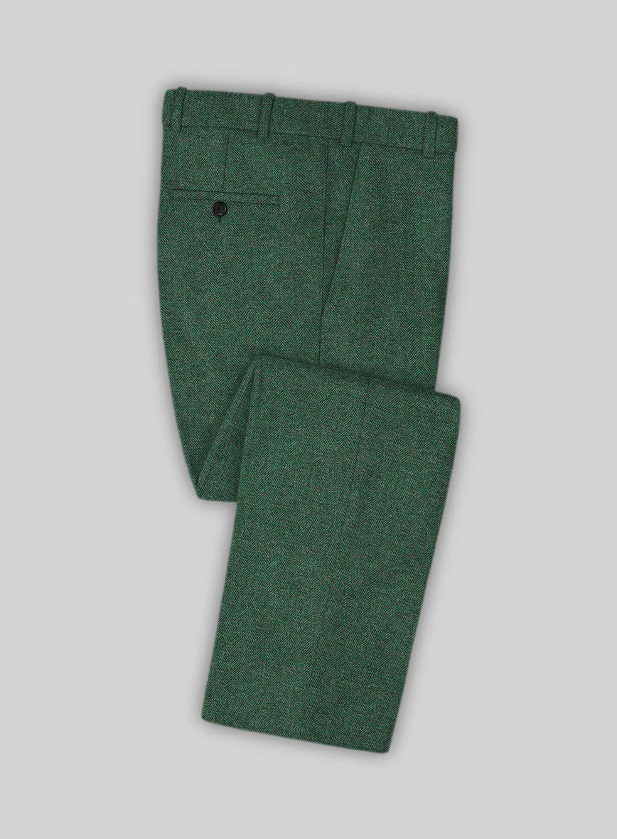 Bottle Green Herringbone Tweed Suit - Image 5