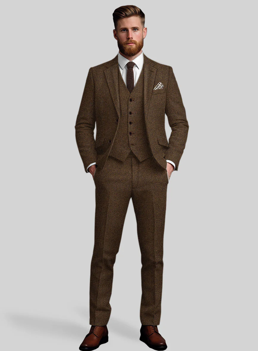 Bramble Brown Heavy Tweed Suit - Image 2
