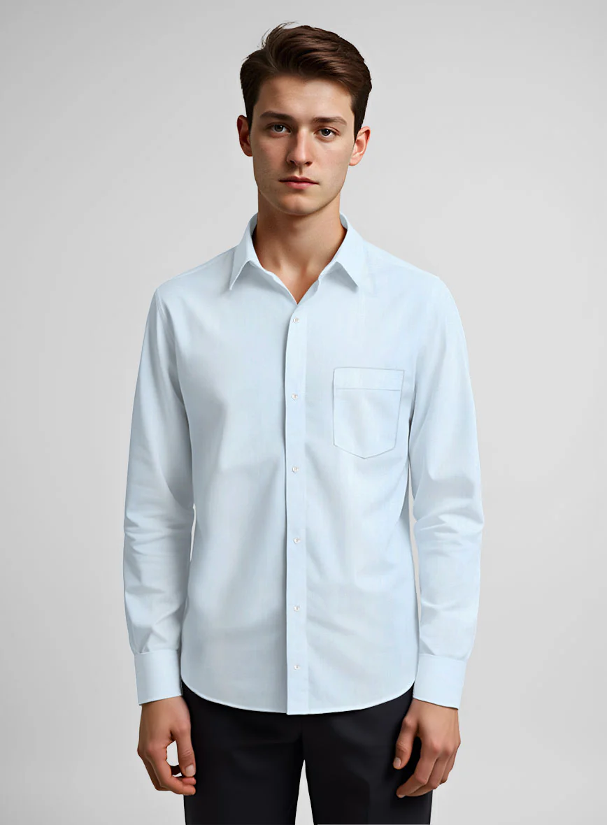 Breeze Blue Cotton Shirt - Image 2